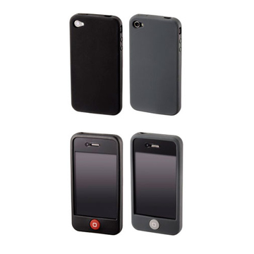 Чехол Hama Skin Black&Grey (для iPhone 4, силикон, набор 2шт)