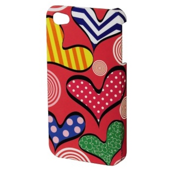Футляр Hama Lahoya Heart Red (для iPhone4/4S, сердечки, пластик, H-107179)
