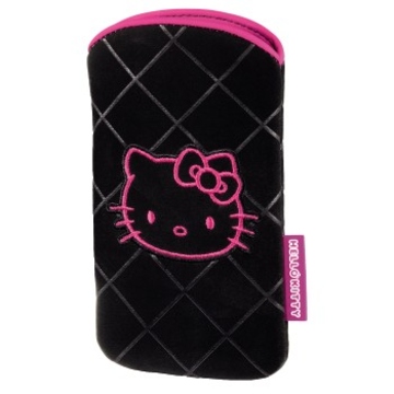 Чехол Hama Hello Kitty Black Pink (для моб. телефонов, 12.3x6.7x1.0 см, велюр, H-107322)