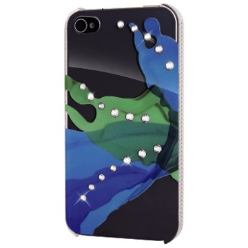 Футляр Hama Liquids Green (для iPhone4/4S, украшен кристаллами Swarowski, White Diamonds, пластик, H-108514)