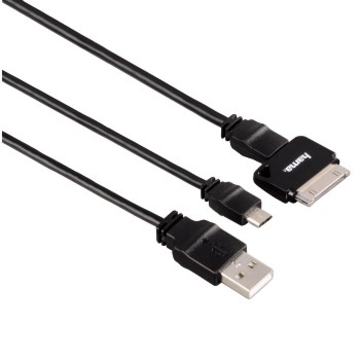 Кабель Hama H-109241 Black (для iPhone/iPod, адаптер microUSB, кабель USB на micro USB)