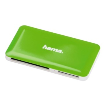 Ридер USB3.0 Hama Slim White Green (USB3.0, для всех стандартов карт памяти, кроме xD, H-114840)