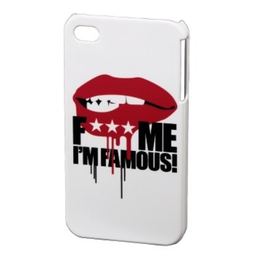 Футляр Hama FMIF White (для iPhone 4/4S, F*** ME I`M FAMOUS, Mouth, пластик, H-115324)