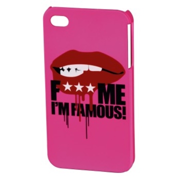 Футляр Hama FMIF Pink (для iPhone 4/4S, F*** ME I`M FAMOUS, Mouth, пластик, H-115325)