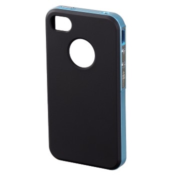 Футляр Hama Hybrid Black Blue (для iPhone4/4S, пластик, H-118725)