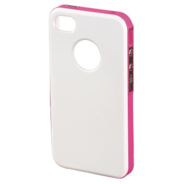Футляр Hama Hybrid White Pink (для iPhone4/4S, пластик, H-118730)