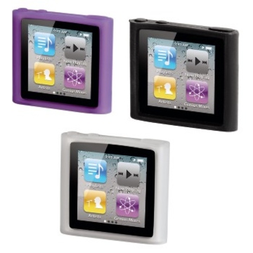 Футляр Hama SportCase (для iPod Nano 6G, силикон, 3шт., прозрачный, черный, пурпурный, H-13272)