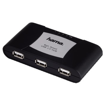 USB-хаб Hama (на 4 гнезда, с сетевым адаптером)