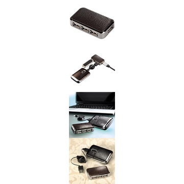 USB-хаб Hama на 4 гнезда Brown (под кожу)