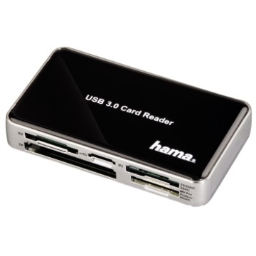 Card reader Hama Black (all-in-1, USB3.0, UDMA, SDXC, microSD)