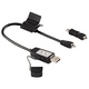 Подсветка Hama Black (для электронных книг на зажиме, 2-в-1, можно использовать как USB-кабель, адаптер microUSB- miniUSB, 30 см)