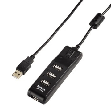 USB-хаб Hama Black (на 4 гнезда, энергосберегающий, пассивный, H-54590)