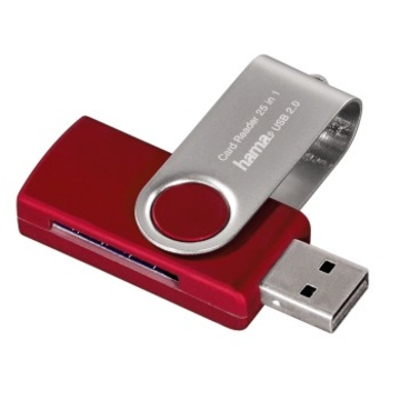 Card reader Hama Red (25-в-1, USB2.0)