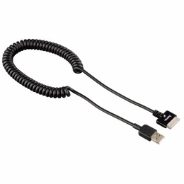 Кабель Hama Coiled Black (для зарядки и передачи данных для iPad/iPod/iPhone, USB 2.0, витой, H-80846)