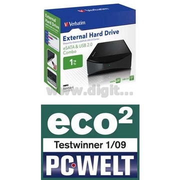 Внешний жесткий диск 1 TB Verbatim Combo Drive Black (3.5"", USB2.0, eSATA, 47526)