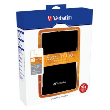 Портативный HDD 1 TB Verbatim Store"n"Go Black (2.5"", USB3.0, 53018)