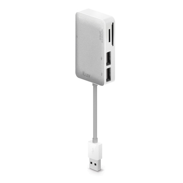 Apple Ридер USB2.0 iLuv iCB718 White (CF/SD/MS, 2 USB порта)