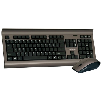 Комплект (клавиатура, мышь) Defender I-Motion 555 Brown (беспроводной, USB, 2.4Ghz, мышь: оптическая 1000cpi)