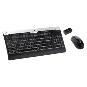 Комплект (клавиатура, мышь) Genius SlimStar 720 (беспроводной, у клавиатуры 16 дополнительных клавиш, slim, мышь: лазерная, 5 кнопок)