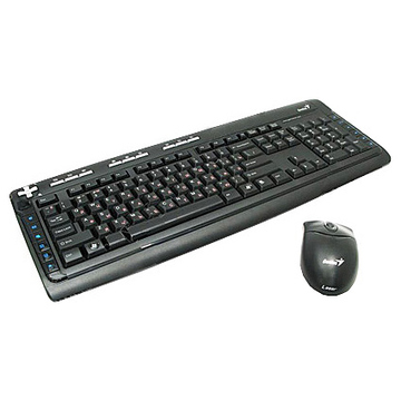 Комплект (клавиатура, мышь) Genius Twin Touch 750e Laser (беспроводной, влагоустойчивая клавиатура, 21 доп. клавиша, мышь: лазерная)