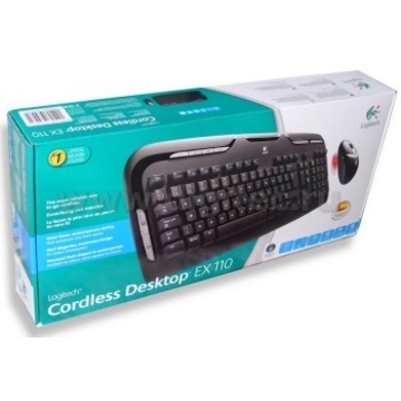 Клавиатура Logitech Desktop EX110 Black (беспроводная, PS/2+USB, 967561-1112)