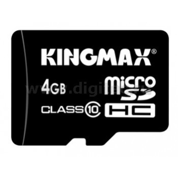  MicroSDHC 04Гб Kingmax Класс 10 (адаптер)