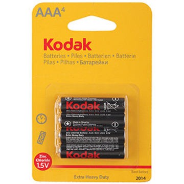 Батарейка Kodak Heavy Duty K3AHZ-4 (cолевая, R03 (AAA), 1.5 В, 4 шт., в блистере, 48/240/43200, срок хранения 3 года)