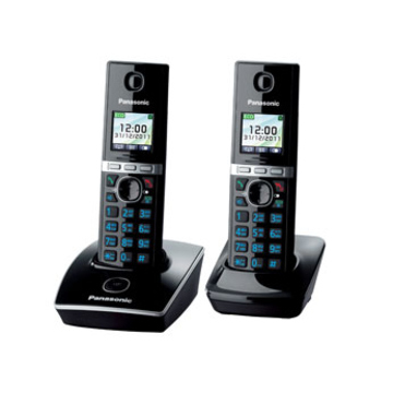 DECT-телефон Panasonic KX-TG8052RUB Black (цветной дисплей, голосовой АОН, ночной режим, 2 трубки)