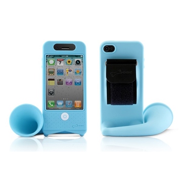 Подставка Bone Horn Bike Blue (для iPhone 4/4S, силикон, усилитель звука)