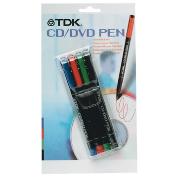 Набор маркеров для CD/DVD TDK (4 шт, красный, синий, черный, зеленый)