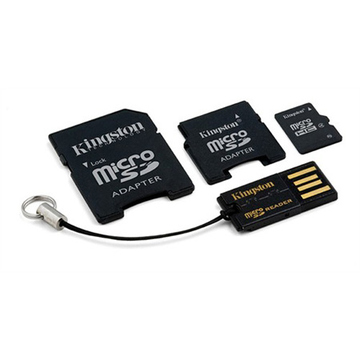  MicroSDHC 16Гб Kingston Multi-Kit (адаптеры miniSD, SD, USB)