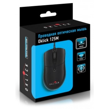 Компьютерная мышь Oklick 125M USB (Оптическая, Black, 800dpi)