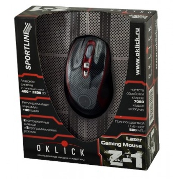Компьютерная мышь Oklick Z1 USB (Лазерная, Black, 400-3200dpi)