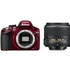  Nikon D3200 Kit 18-55mm DX VR-II Red