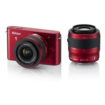 Nikon 1 J1 Double Kit 10-30mm, 30-110mm Red