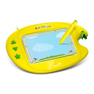 Планшет для рисования Genius Kids Designer II Yellow (5"x8", беспроводные перо, USB, 2560 lpi)