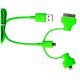 Кабель PQI i-Cable Multi-Plug Green (USB-microUSB/Lightning/30pin, 90см.)