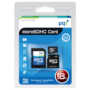  MicroSDHC 04Гб PQI Класс 2 (2 адаптера)