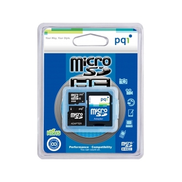  MicroSDHC 08Гб PQI Класс 2 (2 адаптера)