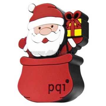 Оригинальная подарочная флешка PQI U827 8GB Red (X-mas Santa на санках)