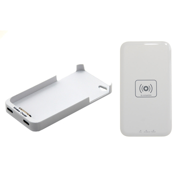 Зарядное устройство Present QI White (беспроводное, для iPhone 4/4S, с белым чехлом)