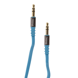 Кабель Partner AUX Blue (3.5mm-3.5mm, 1.2m, плоский)