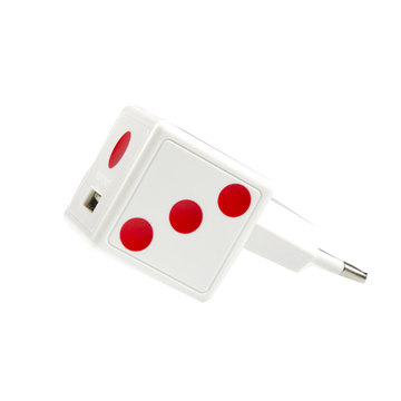 Зарядное устройство Partner Dice White (USB, 1.5A, кабель USB-microUSB)