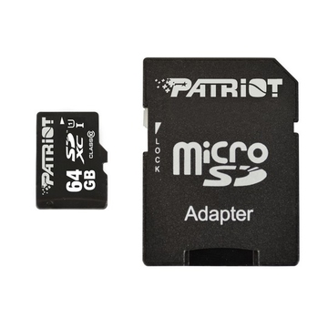  MicroSDXC 64Гб Patriot Класс 10 UHS-I U1 (адаптер)