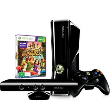 Microsoft Xbox 360 (S4G-00062, 4Gb, с Kinect, игра Kinect Adventures, игра Disney Adventures)