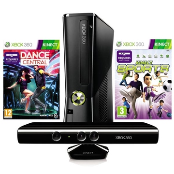 Microsoft Xbox 360 (S7G-00088, 250Gb, с Kinect, игры Dance Central 2, Kinect Sports, Kinect Adventures, кабель HDMI 9Z3-00010)