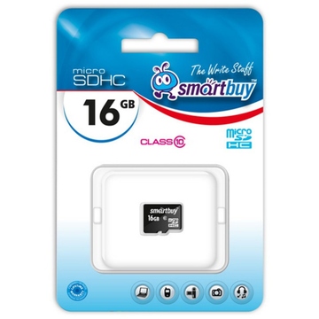  MicroSDHC 16Гб Smartbuy Класс 10 (без адаптера)