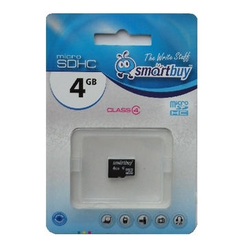  MicroSDHC 04Гб Smartbuy Класс 4 (без адаптера)
