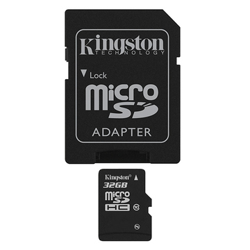  MicroSDHC 32Гб Kingston Класс 10 (адаптер)