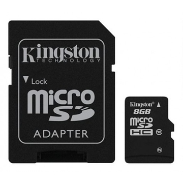  MicroSDHC 08Гб Kingston Класс 10 (адаптер)